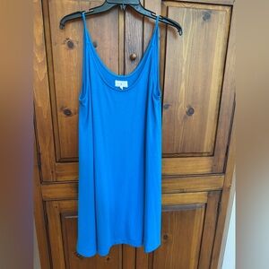 Lou and Grey Size Large Electric blue A-line thin strap, coverup sundress. EUC